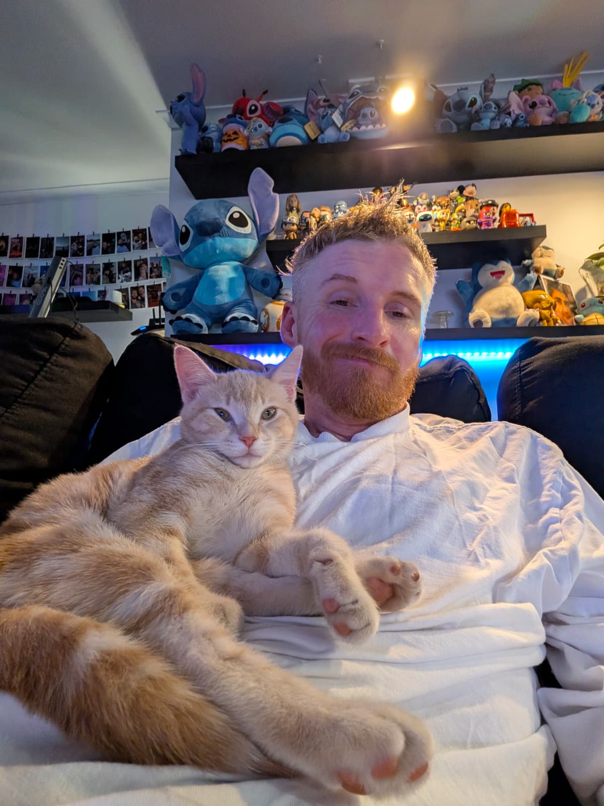 Kim Routley and Mushu, the maker of moviemates.social, in Melbourne